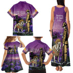 Australia Dog Heroes ANZAC Family Matching Tank Maxi Dress and Hawaiian Shirt Remembering All Animals In War Purple Poppies