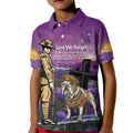 Australia Dog Heroes ANZAC Kid Polo Shirt Remembering All Animals In War Purple Poppies