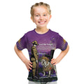 Australia Dog Heroes ANZAC Kid T Shirt Remembering All Animals In War Purple Poppies