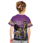 Australia Dog Heroes ANZAC Kid T Shirt Remembering All Animals In War Purple Poppies