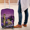 Australia Dog Heroes ANZAC Luggage Cover Remembering All Animals In War Purple Poppies