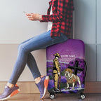Australia Dog Heroes ANZAC Luggage Cover Remembering All Animals In War Purple Poppies