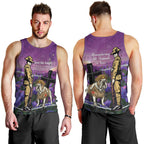 Australia Dog Heroes ANZAC Men Tank Top Remembering All Animals In War Purple Poppies