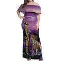 Australia Dog Heroes ANZAC Off Shoulder Maxi Dress Remembering All Animals In War Purple Poppies