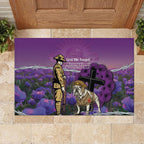 Australia Dog Heroes ANZAC Rubber Doormat Remembering All Animals In War Purple Poppies