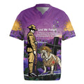 Australia Dog Heroes ANZAC Rugby Jersey Remembering All Animals In War Purple Poppies