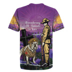 Australia Dog Heroes ANZAC Rugby Jersey Remembering All Animals In War Purple Poppies