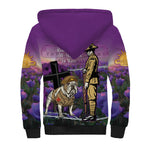Australia Dog Heroes ANZAC Sherpa Hoodie Remembering All Animals In War Purple Poppies