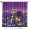 Australia Dog Heroes ANZAC Shower Curtain Remembering All Animals In War Purple Poppies