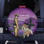 Australia Dog Heroes ANZAC Spare Tire Cover Remembering All Animals In War Purple Poppies
