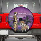 Australia Dog Heroes ANZAC Spare Tire Cover Remembering All Animals In War Purple Poppies