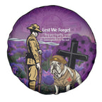 Australia Dog Heroes ANZAC Spare Tire Cover Remembering All Animals In War Purple Poppies