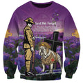 Australia Dog Heroes ANZAC Sweatshirt Remembering All Animals In War Purple Poppies