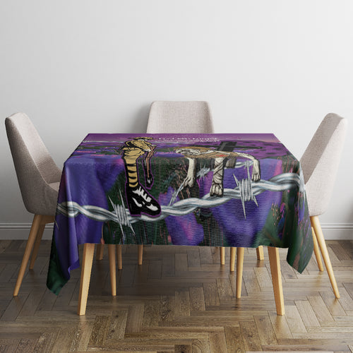 Australia Dog Heroes ANZAC Tablecloth Remembering All Animals In War Purple Poppies