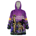 Australia Dog Heroes ANZAC Wearable Blanket Hoodie Remembering All Animals In War Purple Poppies