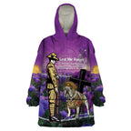 Australia Dog Heroes ANZAC Wearable Blanket Hoodie Remembering All Animals In War Purple Poppies