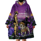 Australia Dog Heroes ANZAC Wearable Blanket Hoodie Remembering All Animals In War Purple Poppies