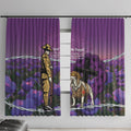 Australia Dog Heroes ANZAC Window Curtain Remembering All Animals In War Purple Poppies