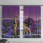 Australia Dog Heroes ANZAC Window Curtain Remembering All Animals In War Purple Poppies