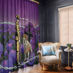 Australia Dog Heroes ANZAC Window Curtain Remembering All Animals In War Purple Poppies