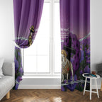 Australia Dog Heroes ANZAC Window Curtain Remembering All Animals In War Purple Poppies
