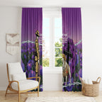 Australia Dog Heroes ANZAC Window Curtain Remembering All Animals In War Purple Poppies