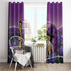 Australia Dog Heroes ANZAC Window Curtain Remembering All Animals In War Purple Poppies