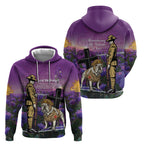 Australia Dog Heroes ANZAC Zip Hoodie Remembering All Animals In War Purple Poppies