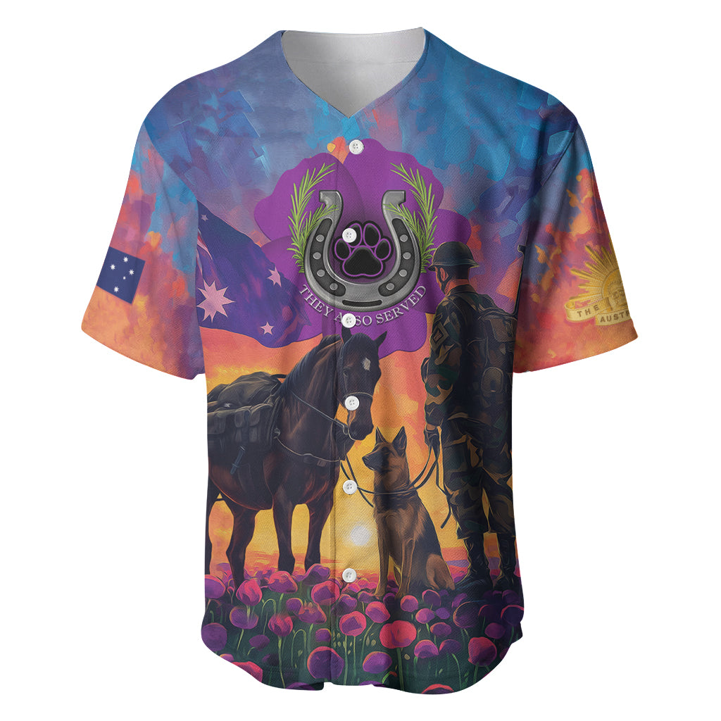 Australia Animals ANZAC Baseball Jersey Dog And Horse Heroes Also Served