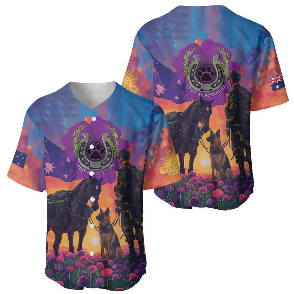 Australia Animals ANZAC Baseball Jersey Dog And Horse Heroes Also Served