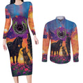 Australia Animals ANZAC Couples Matching Long Sleeve Bodycon Dress and Long Sleeve Button Shirt Dog And Horse Heroes Also Served