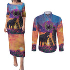 Australia Animals ANZAC Couples Matching Puletasi and Long Sleeve Button Shirt Dog And Horse Heroes Also Served