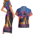 Australia Animals ANZAC Couples Matching Short Sleeve Bodycon Dress and Hawaiian Shirt Dog And Horse Heroes Also Served