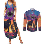 Australia Animals ANZAC Couples Matching Summer Maxi Dress and Long Sleeve Button Shirt Dog And Horse Heroes Also Served