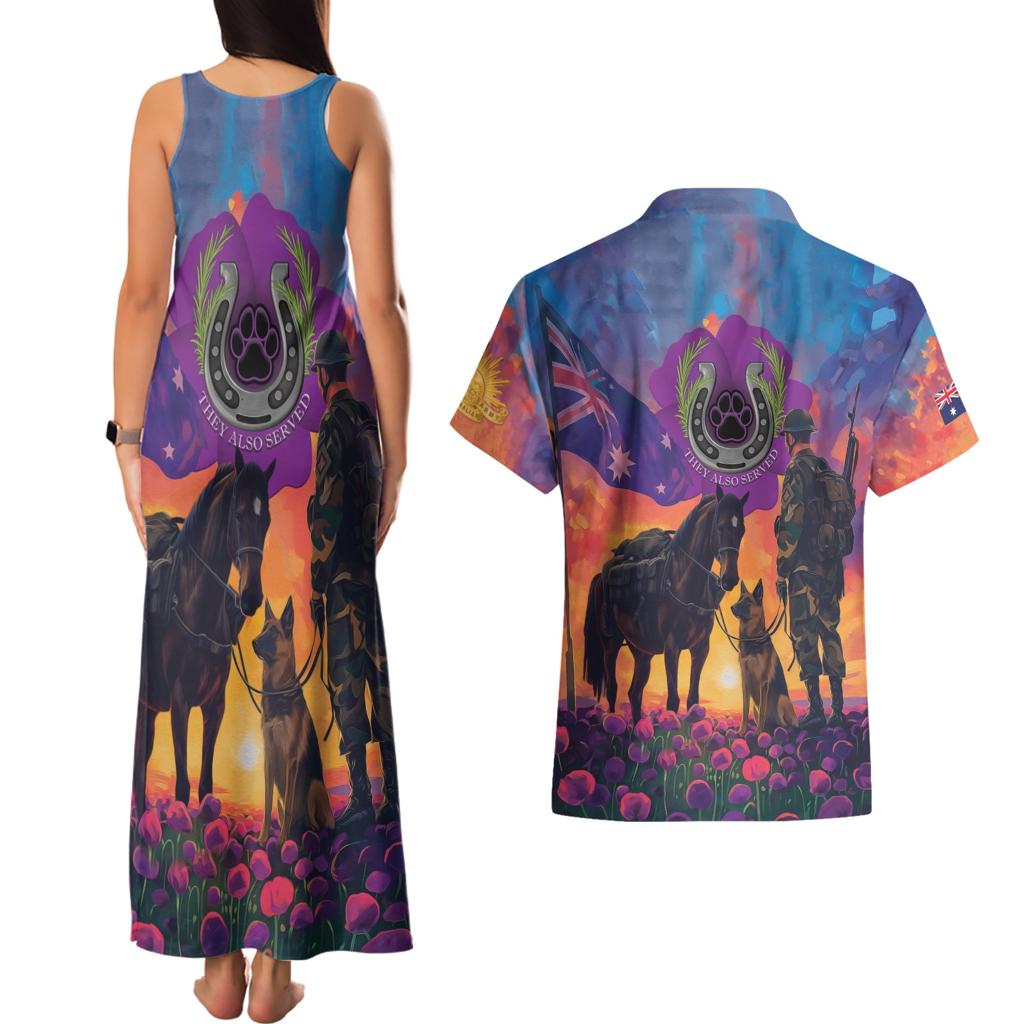 Australia Animals ANZAC Couples Matching Tank Maxi Dress and Hawaiian Shirt Dog And Horse Heroes Also Served