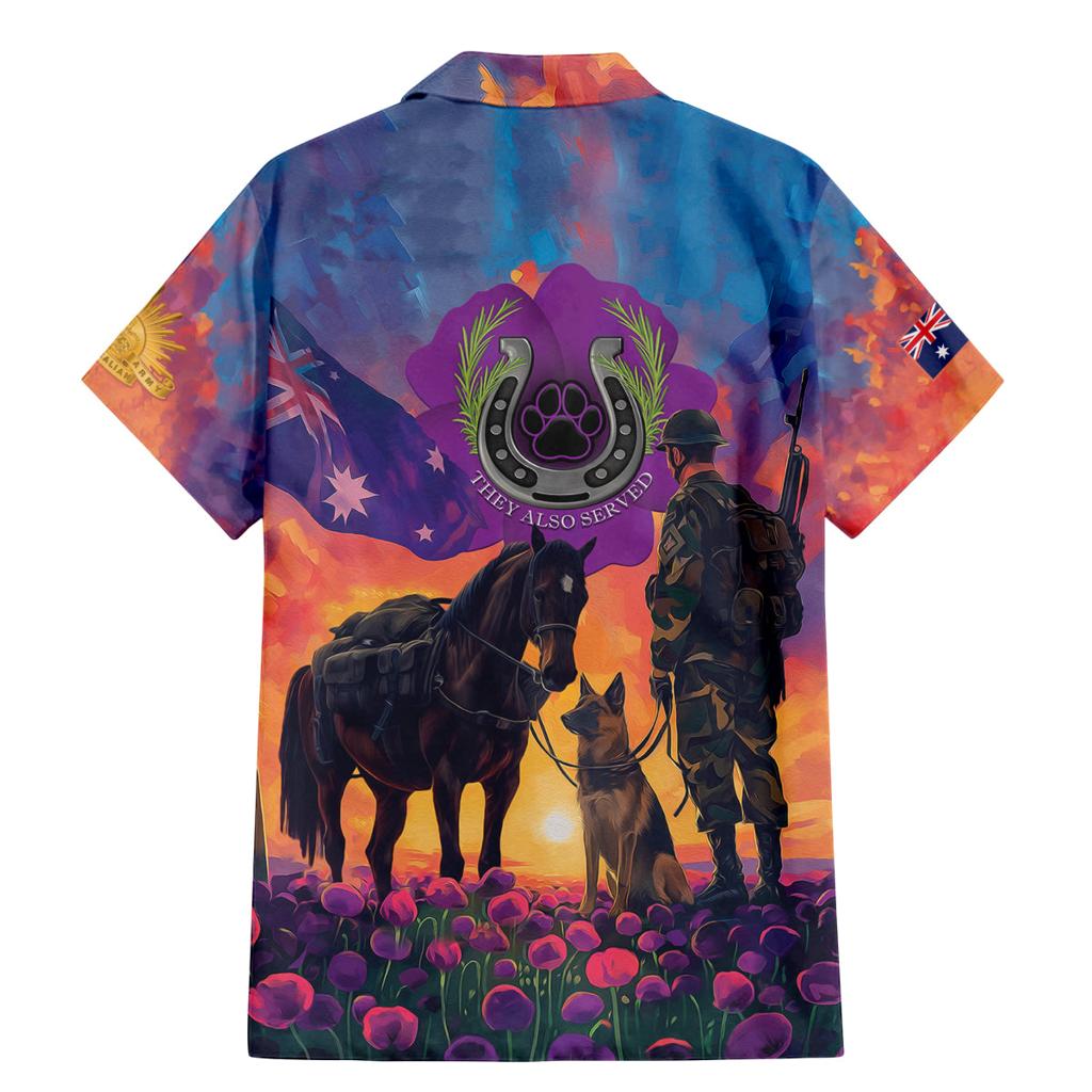 Australia Animals ANZAC Family Matching Mermaid Dress and Hawaiian Shirt Dog And Horse Heroes Also Served