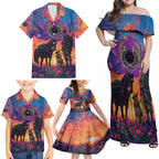 Australia Animals ANZAC Family Matching Off Shoulder Maxi Dress and Hawaiian Shirt Dog And Horse Heroes Also Served