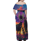 Australia Animals ANZAC Family Matching Off Shoulder Maxi Dress and Hawaiian Shirt Dog And Horse Heroes Also Served