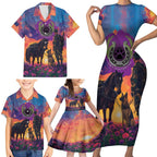 Australia Animals ANZAC Family Matching Short Sleeve Bodycon Dress and Hawaiian Shirt Dog And Horse Heroes Also Served