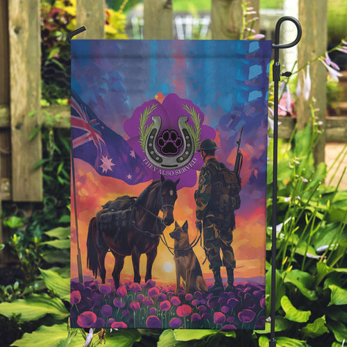 Australia Animals ANZAC Garden Flag Dog And Horse Heroes Also Served