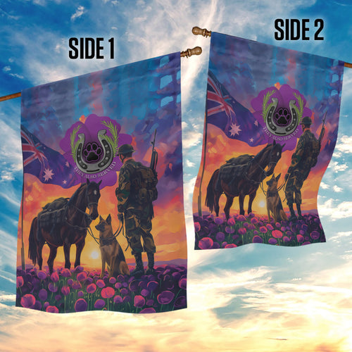 Australia Animals ANZAC Garden Flag Dog And Horse Heroes Also Served