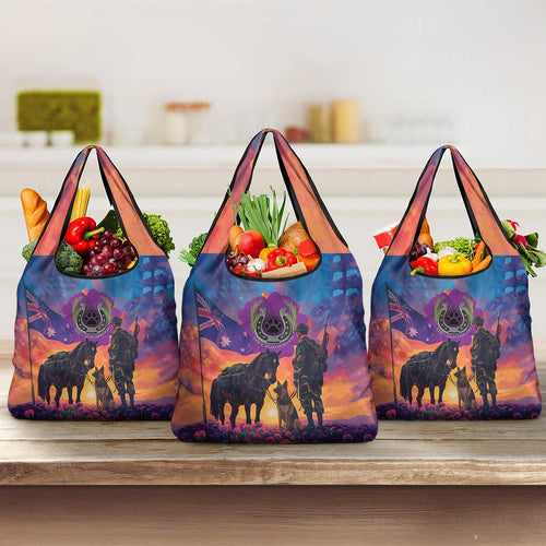 Australia Animals ANZAC Grocery Bag Dog And Horse Heroes Also Served