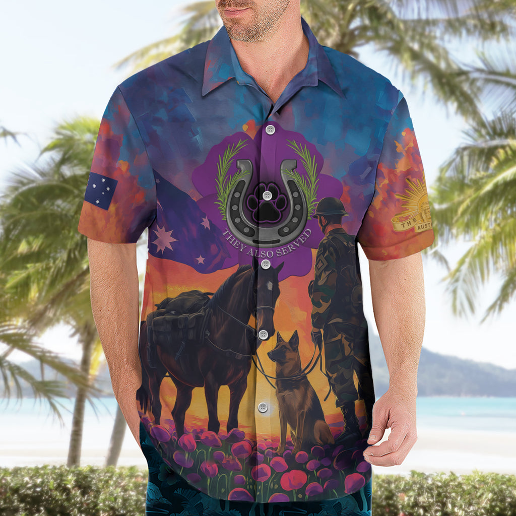 Australia Animals ANZAC Hawaiian Shirt Dog And Horse Heroes Also Served