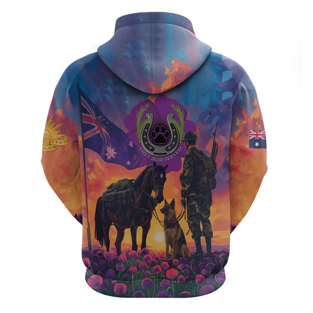 Australia Animals ANZAC Hoodie Dog And Horse Heroes Also Served