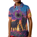 Australia Animals ANZAC Kid Polo Shirt Dog And Horse Heroes Also Served
