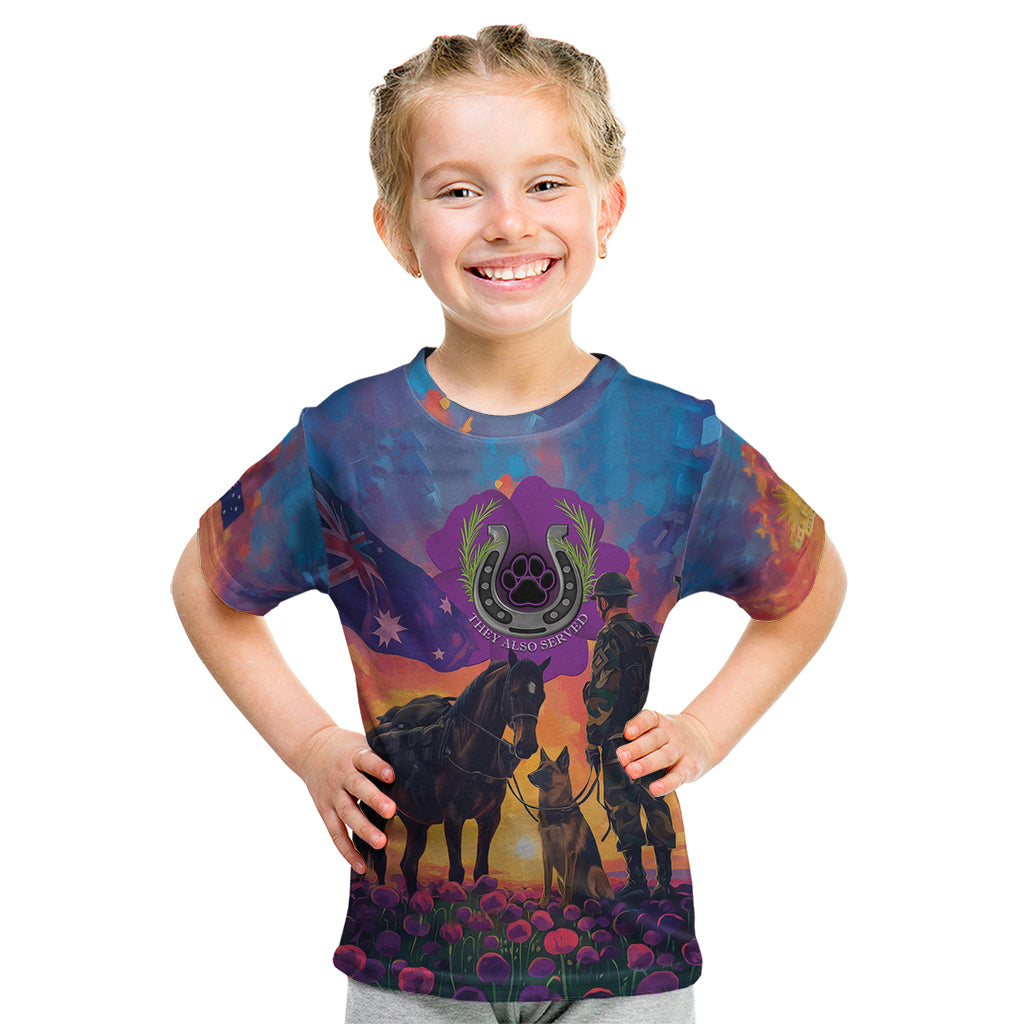 Australia Animals ANZAC Kid T Shirt Dog And Horse Heroes Also Served