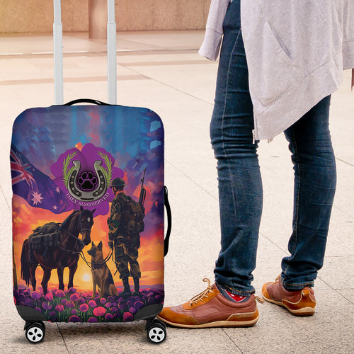 Australia Animals ANZAC Luggage Cover Dog And Horse Heroes Also Served