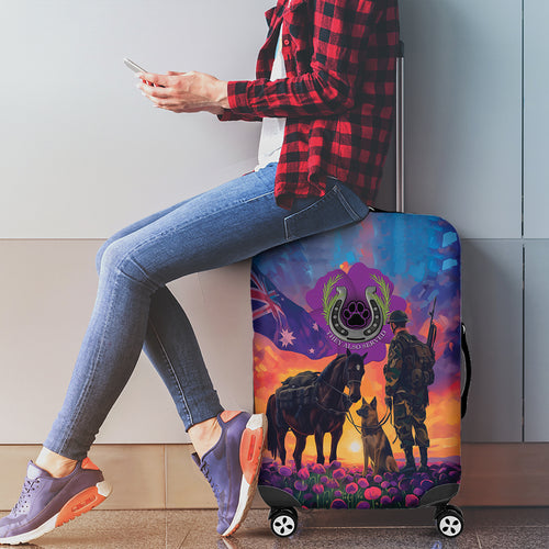 Australia Animals ANZAC Luggage Cover Dog And Horse Heroes Also Served
