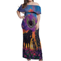 Australia Animals ANZAC Off Shoulder Maxi Dress Dog And Horse Heroes Also Served