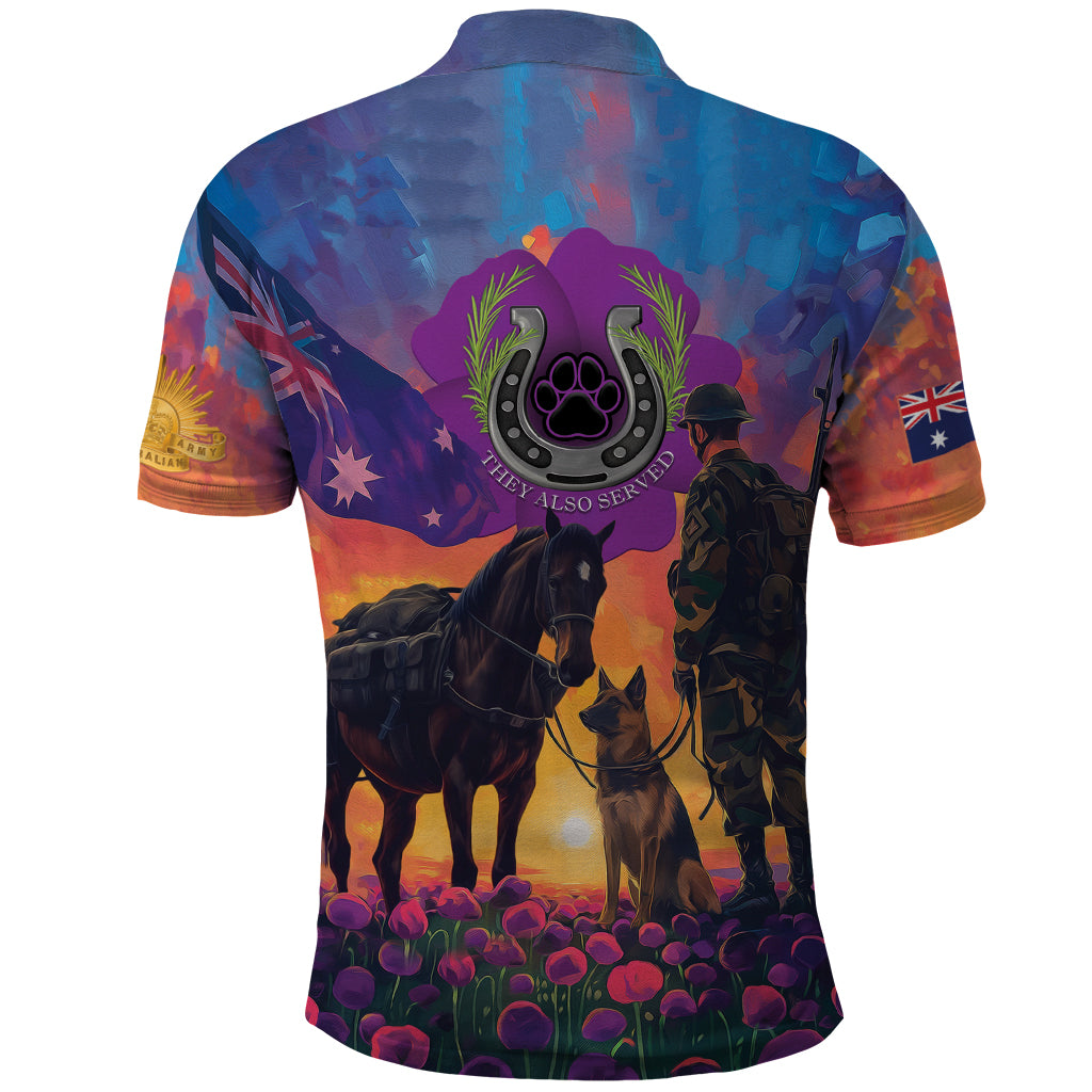 Australia Animals ANZAC Polo Shirt Dog And Horse Heroes Also Served
